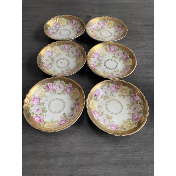 Three Crown China made in Germany gold plated bowls set of 6
